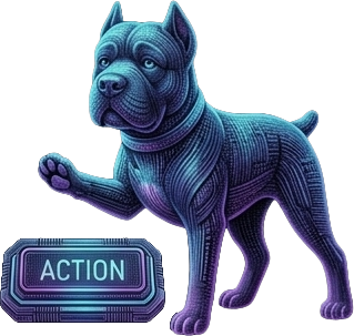 Dima the Cane Corso, paw raised — action