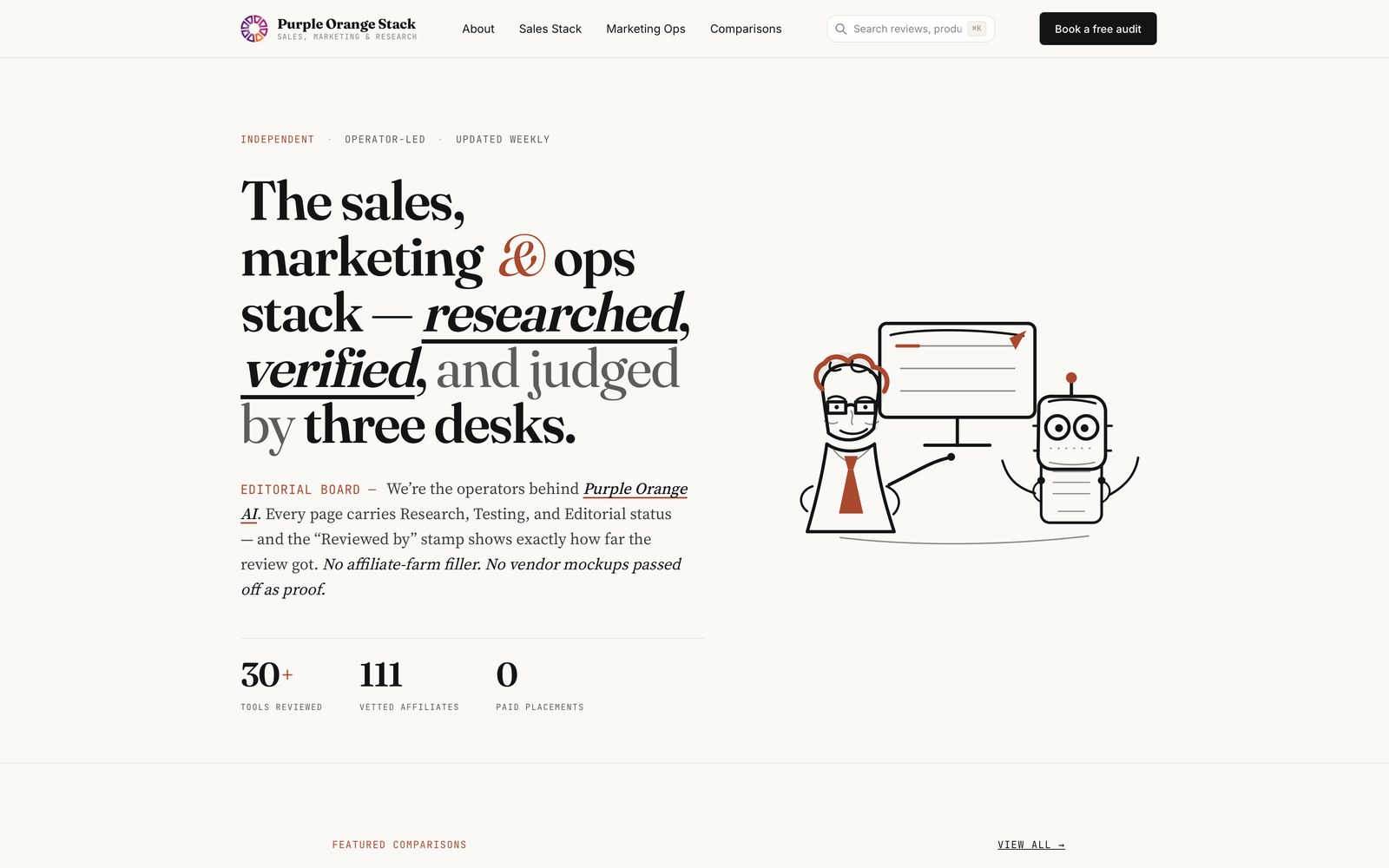 Screenshot of the Purple Orange Stack website